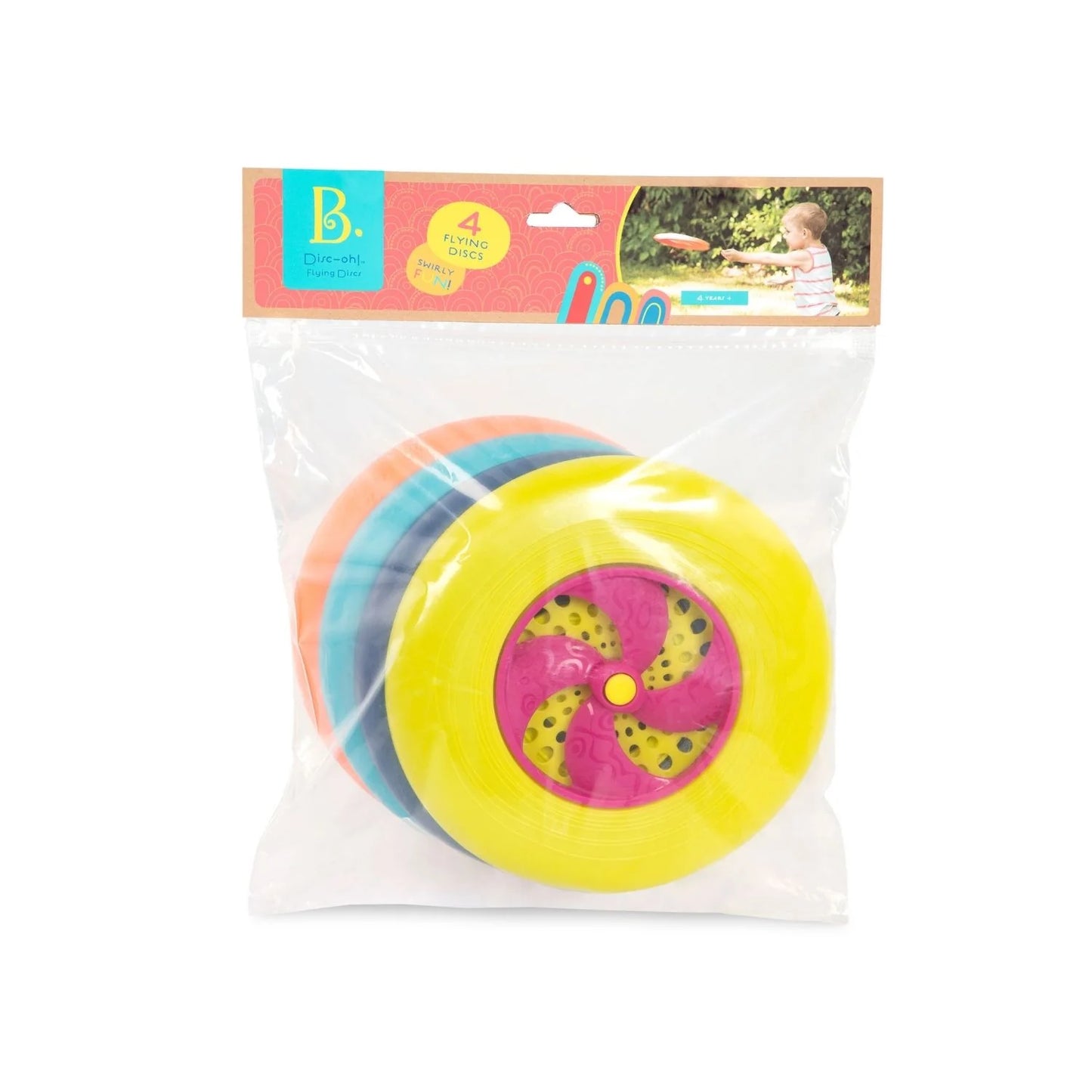 B. Toys Disc-Oh! Flying Discs B. Frisbees, 4Pcs in Polybag
