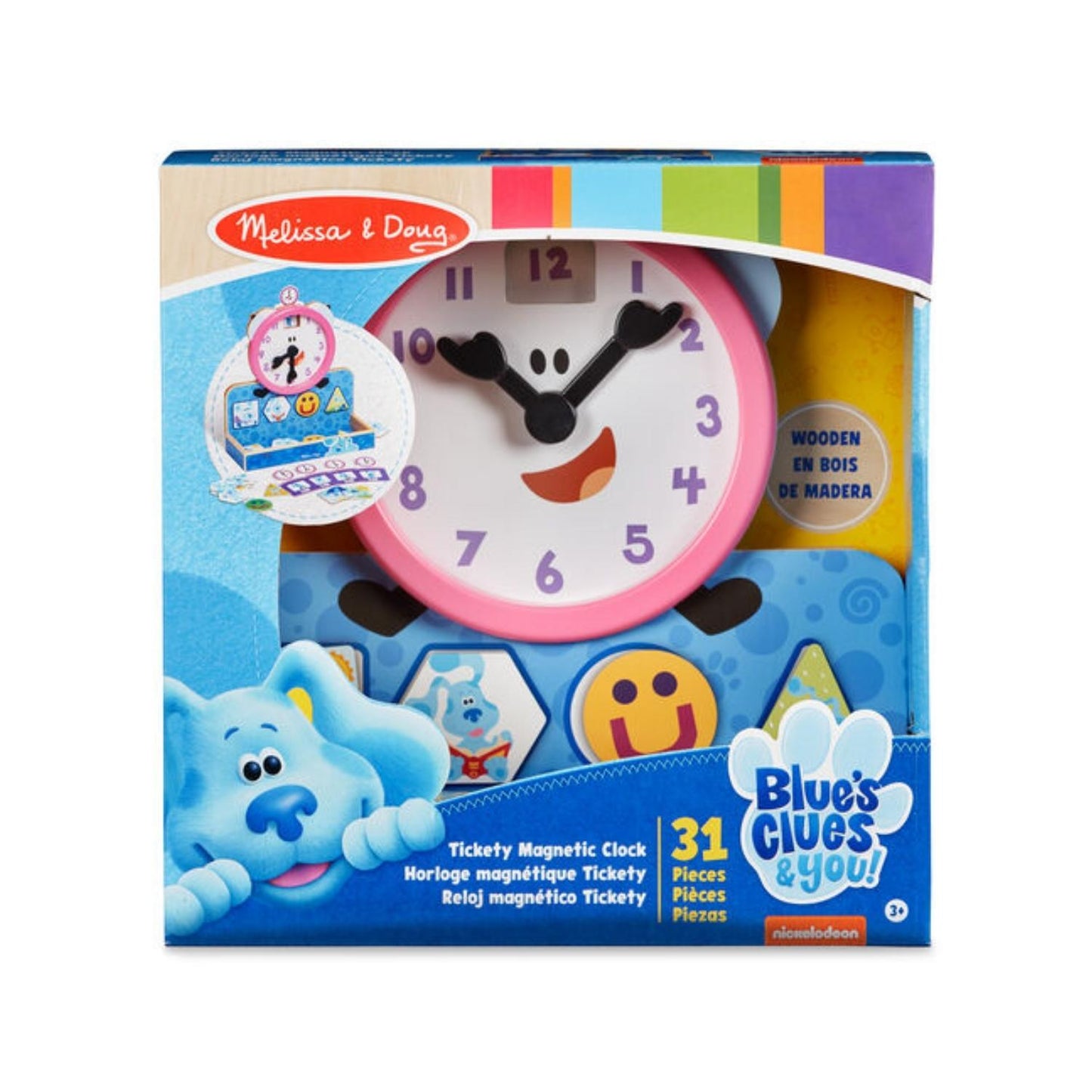 Melissa & Doug Blues Clues Tickety-Tock Wooden Magnetic Clock