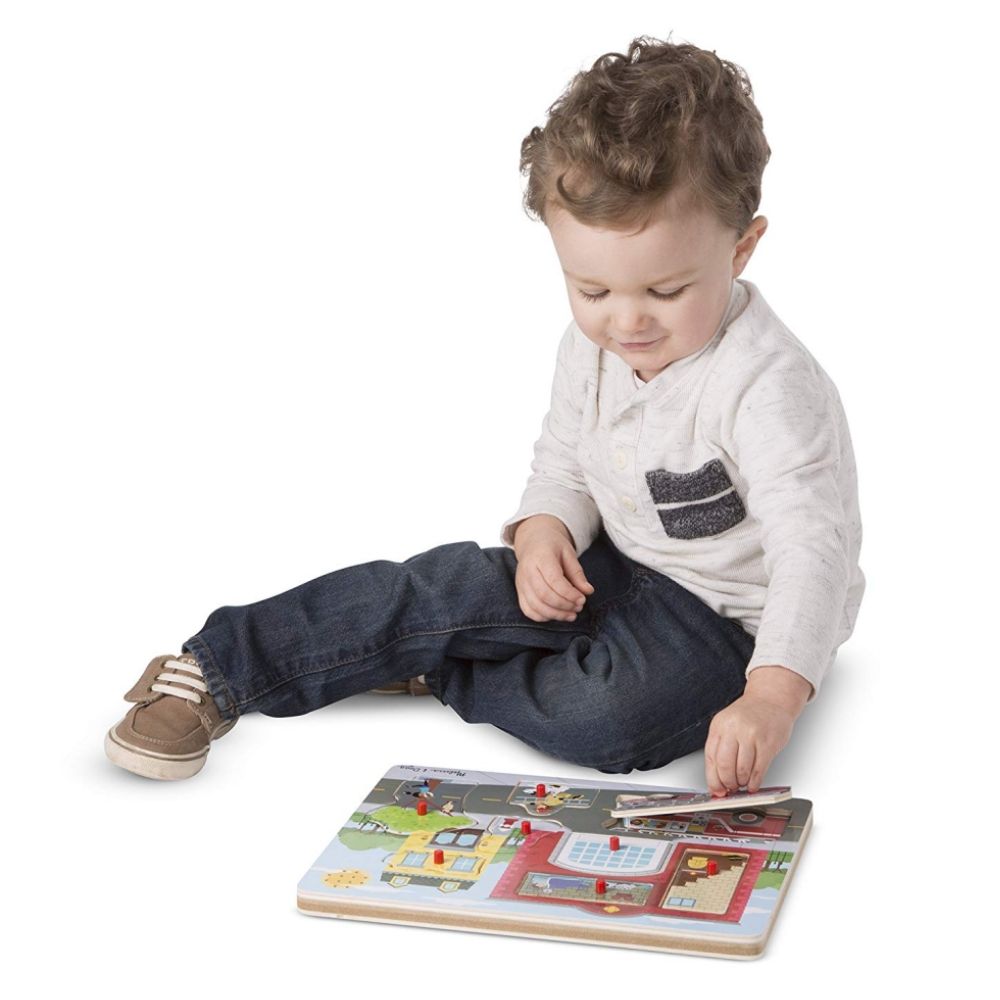 Melissa & Doug Around The Fire Station Sound Puzzle