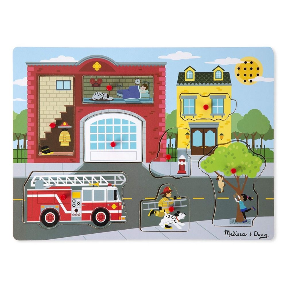 Melissa & Doug Around The Fire Station Sound Puzzle